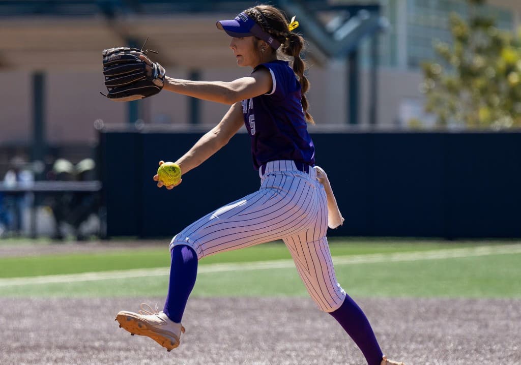 Alaina pitching for San Jose City College